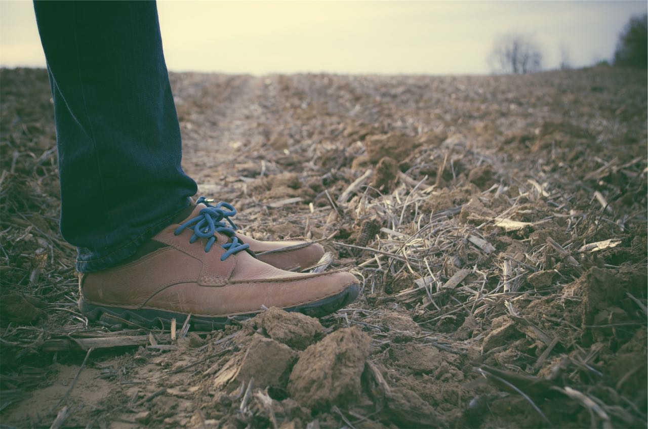 standing on dirt